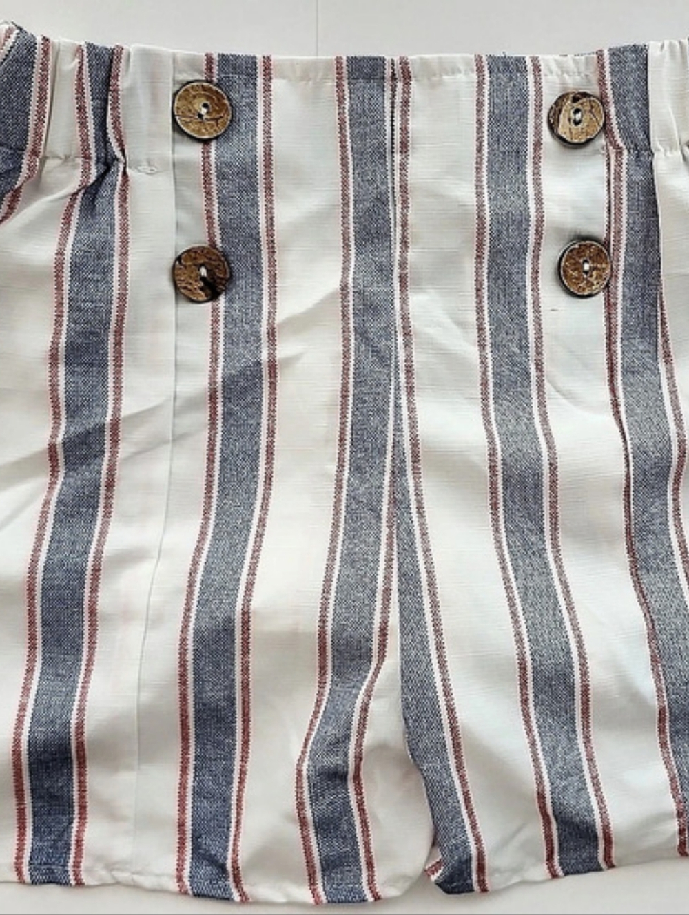 Love Square'd Girls Striped Button Down Shirt White & Blue Size 10